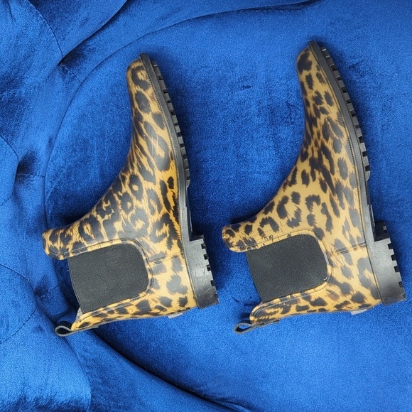 Joules Rockingham Leopard Rain Boots Chelsea Style Waterproof Wellies 10 - Picture 2 of 11